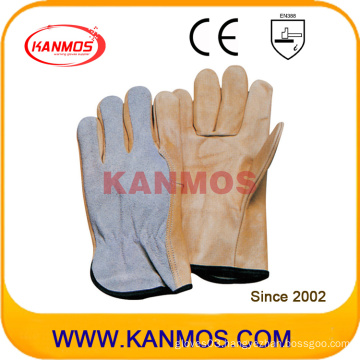 PPE Cow Split Back Cow Grain Drivers Leather Work Industrial Safety Gloves (12206)